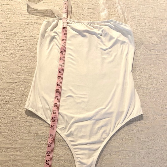Blue Blush White Ribbon Strap Bodysuit - Picture 9 of 12